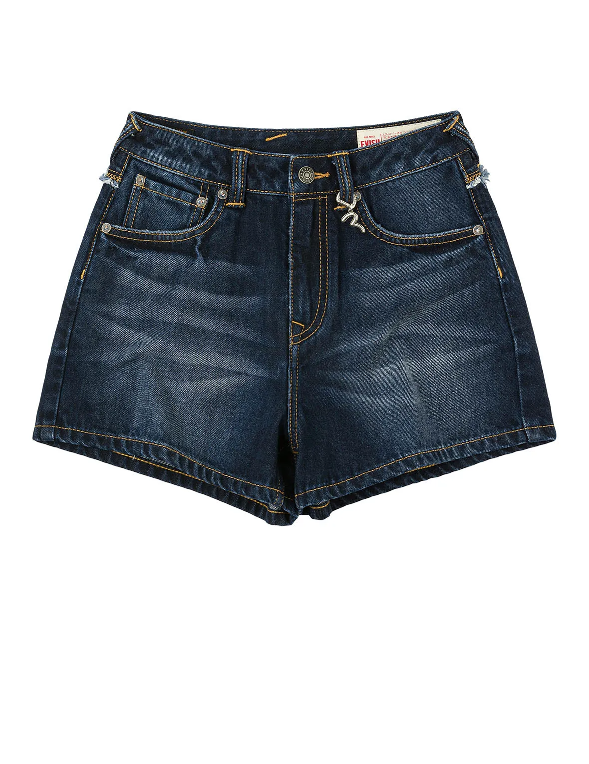 Distressed Kamon and Seagull Appliqué Embroidery Fashion Fit Denim Shorts sold by Evisu product image thumbnail 2