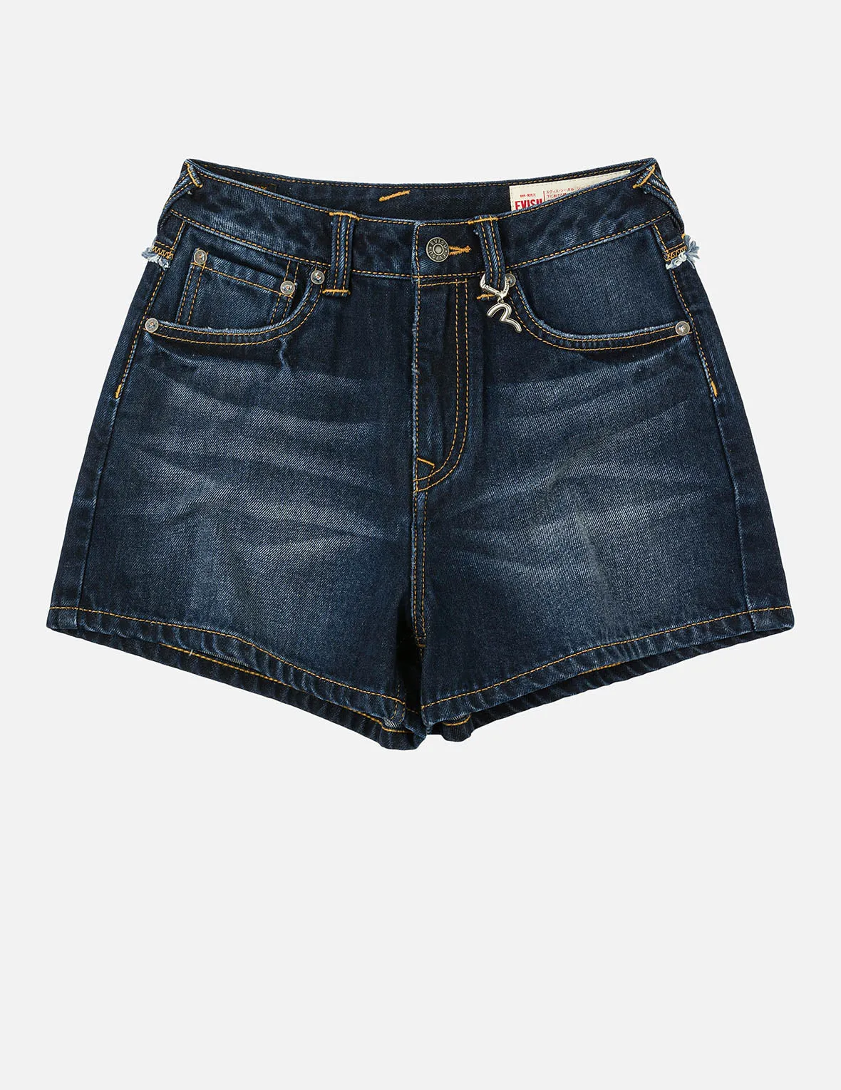 Distressed Kamon and Seagull Appliqué Embroidery Fashion Fit Denim Shorts sold by Evisu product image thumbnail 4