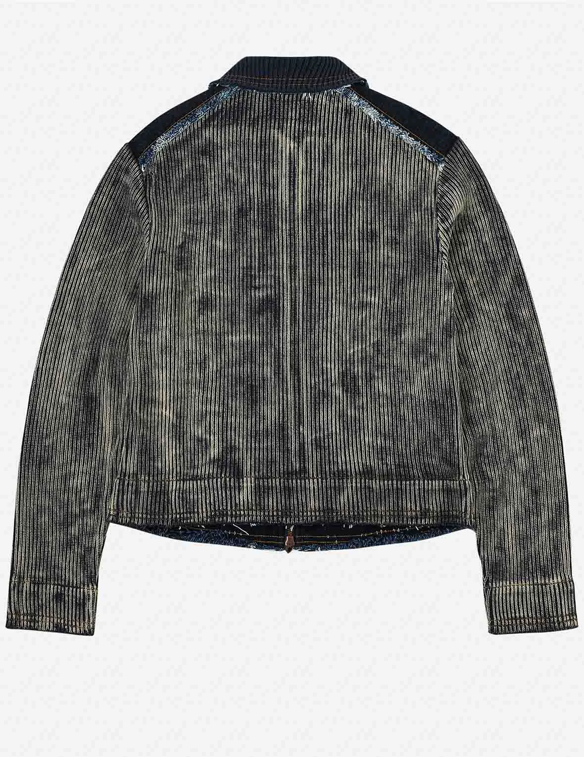 Denim Panelled Fashion Fit Zip-Up Cardigan sold by Evisu product image thumbnail 4