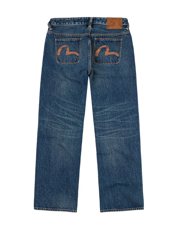 Distressed Seagull Print Regular Fit Denim Jeans sold by Evisu