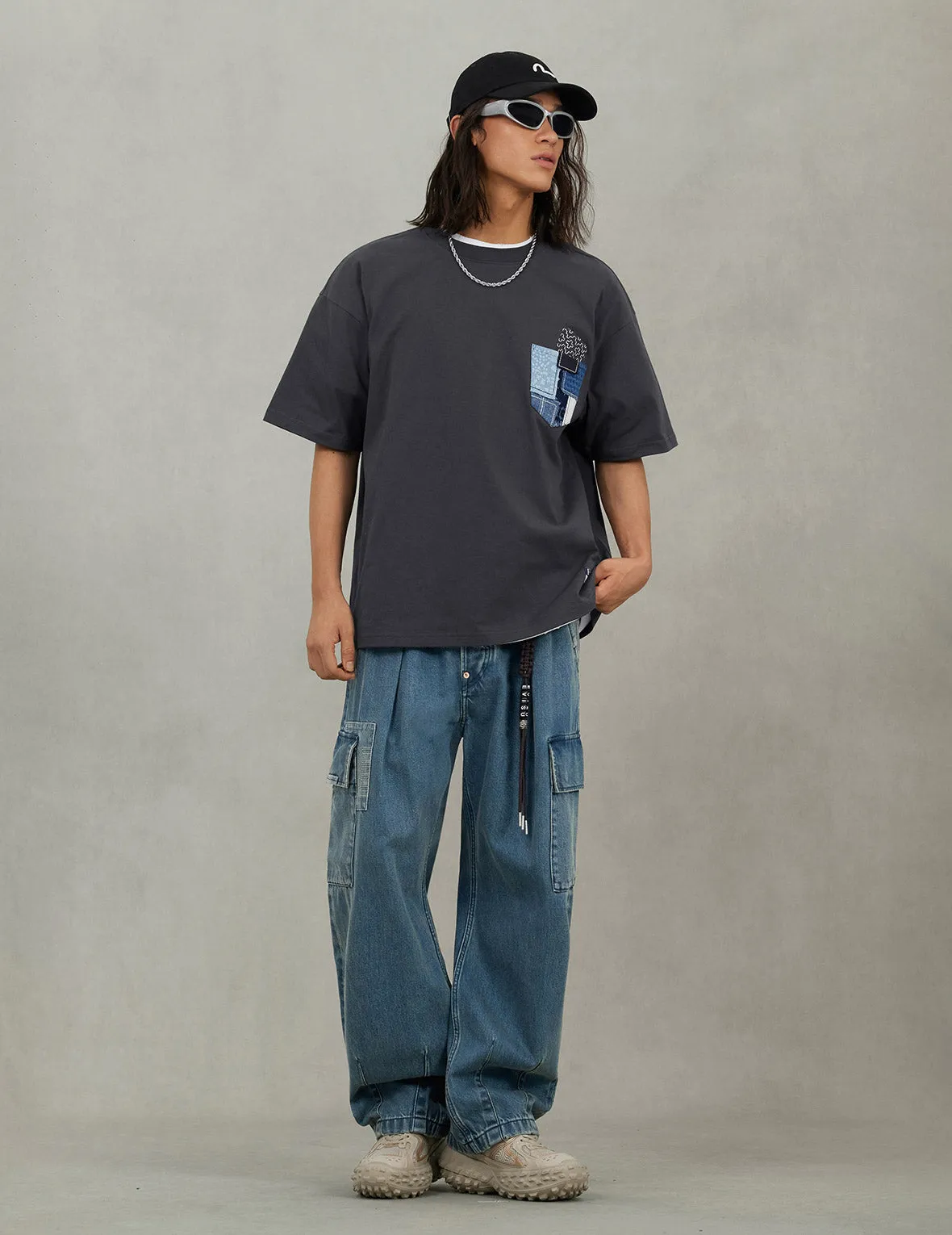Shshiko Seagull Balloon Fit Cargo Jeans sold by Evisu product image thumbnail 5