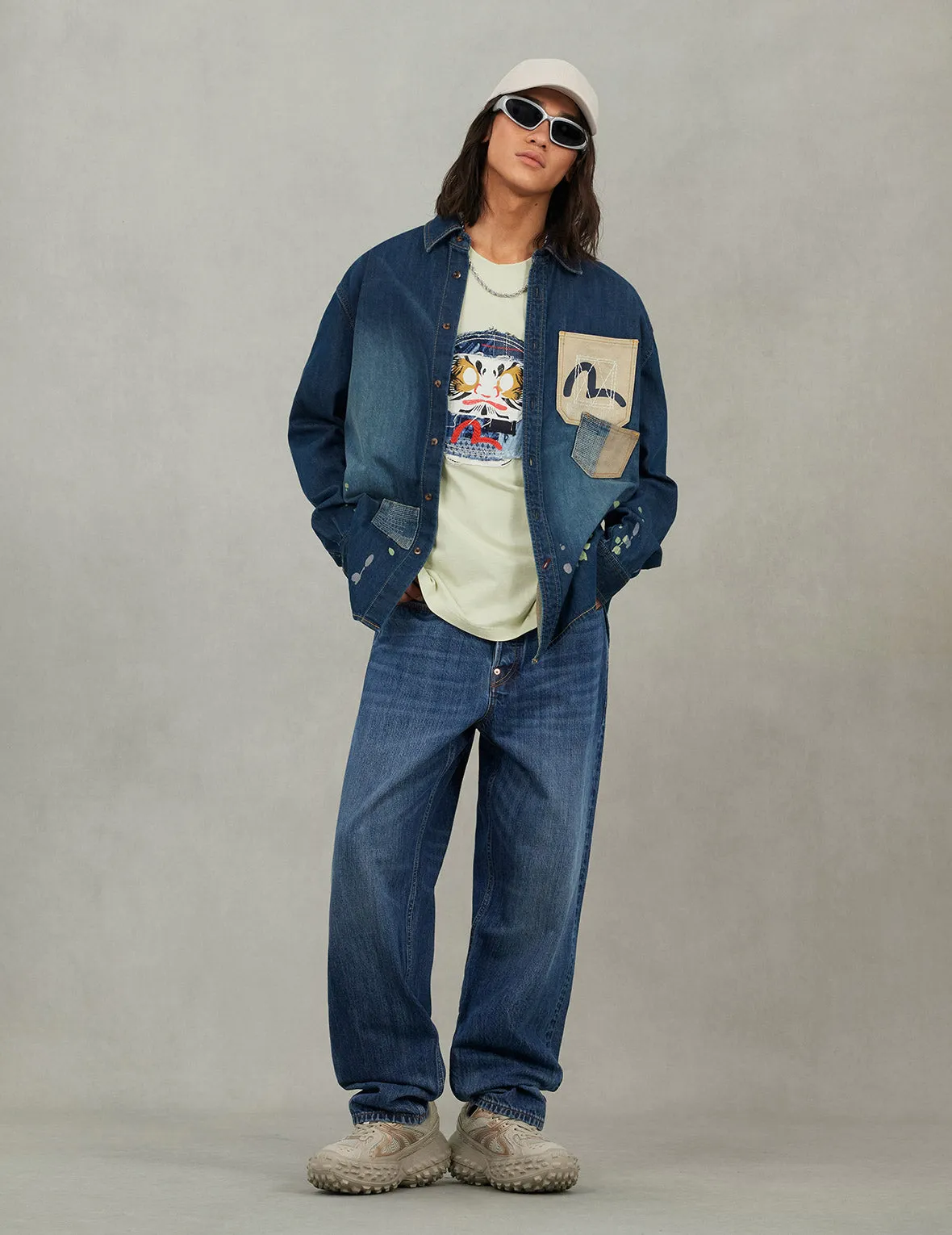 Shshiko Kamon Relax Fit Denim Shirt sold by Evisu product image thumbnail 5