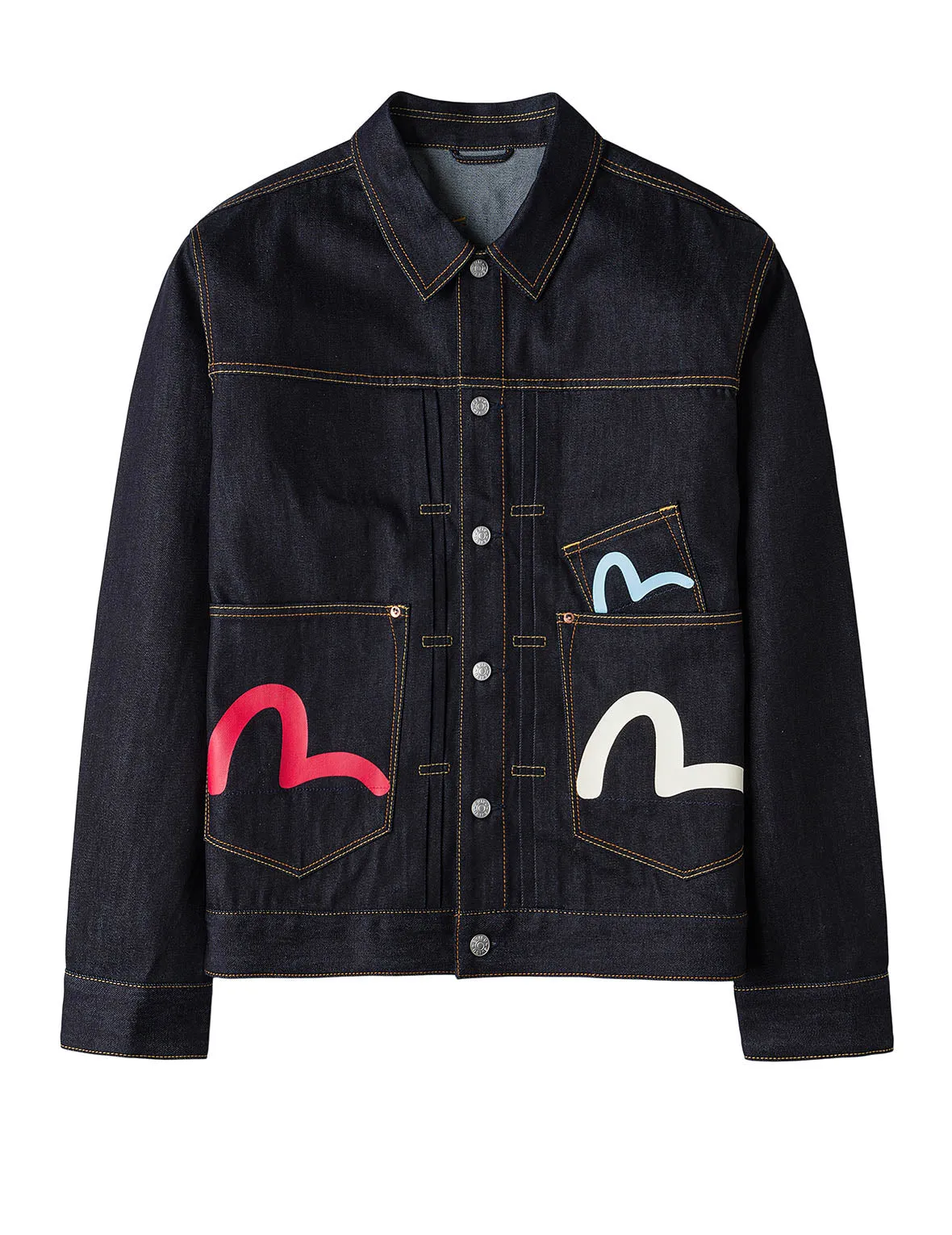 Seagull Print and Multi-Pocket Relax Fit Denim Jacket sold by Evisu product image thumbnail 2