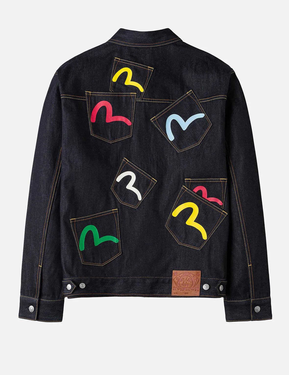 Seagull Print and Multi-Pocket Relax Fit Denim Jacket sold by Evisu product image thumbnail 3