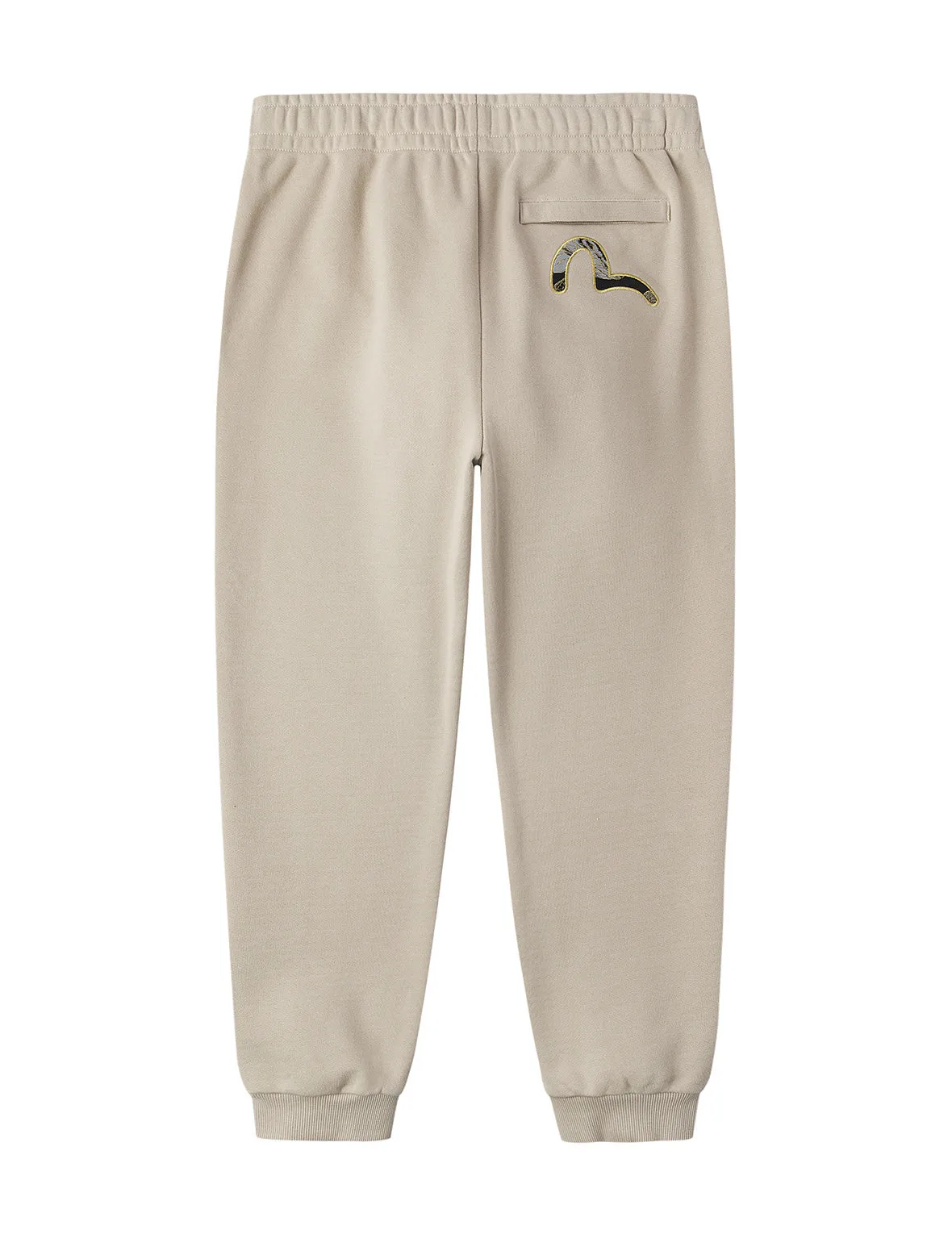 Seagull Brocade Appliqué Gold Thread Logo Regular Fit Sweatpants sold by Evisu