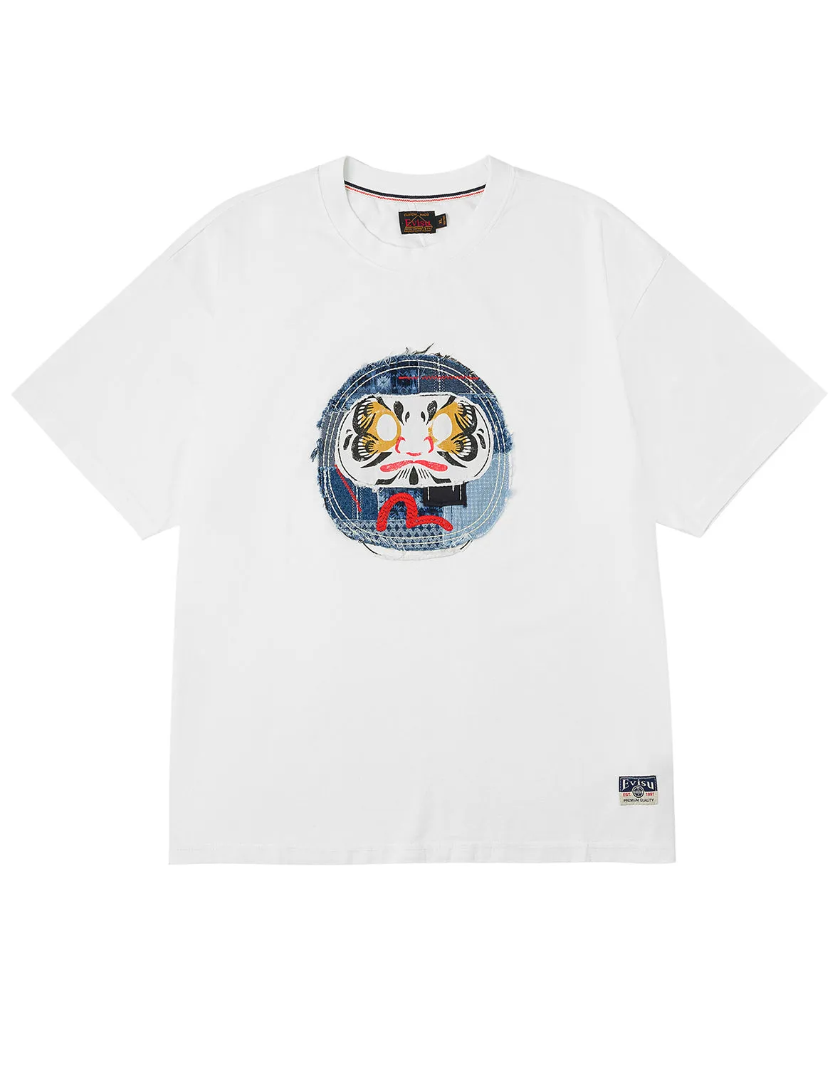 Sashiko Daruma and Seagull Relax Fit T-Shirt sold by Evisu