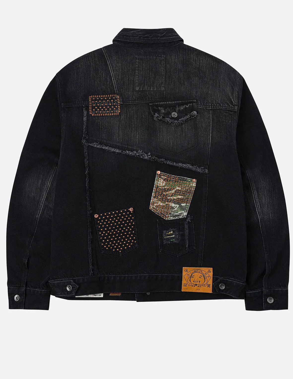 Multi-Pocket Relax Fit Washed Denim Jacket sold by Evisu product image thumbnail 3