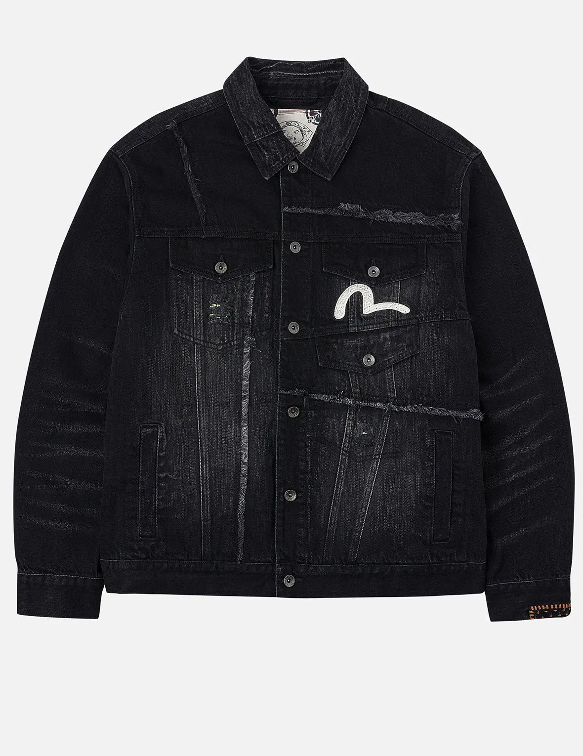 Multi-Pocket Relax Fit Washed Denim Jacket sold by Evisu product image thumbnail 4