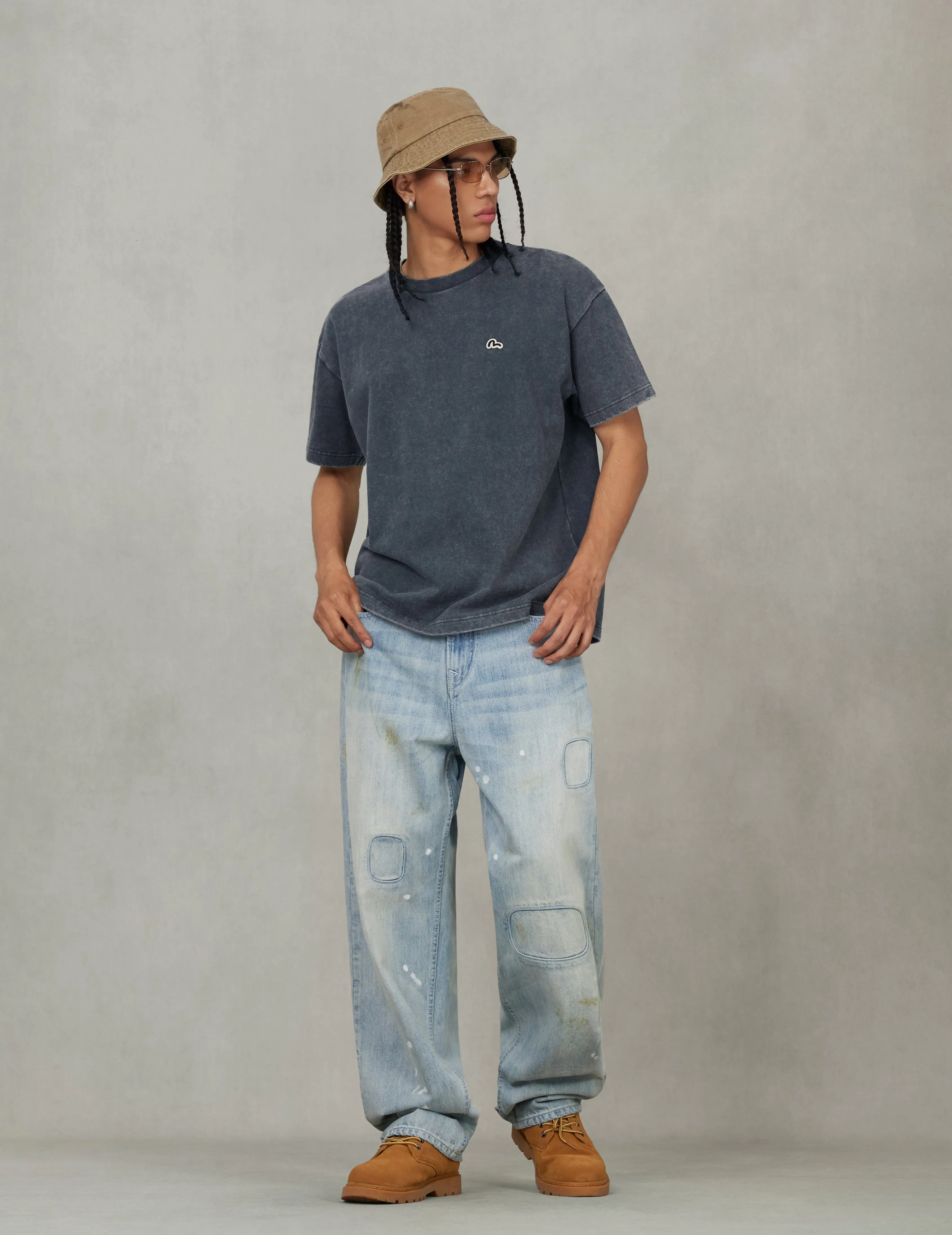 Logo and Seagull Embroidery Relax Fit T-shirt sold by Evisu product image thumbnail 5