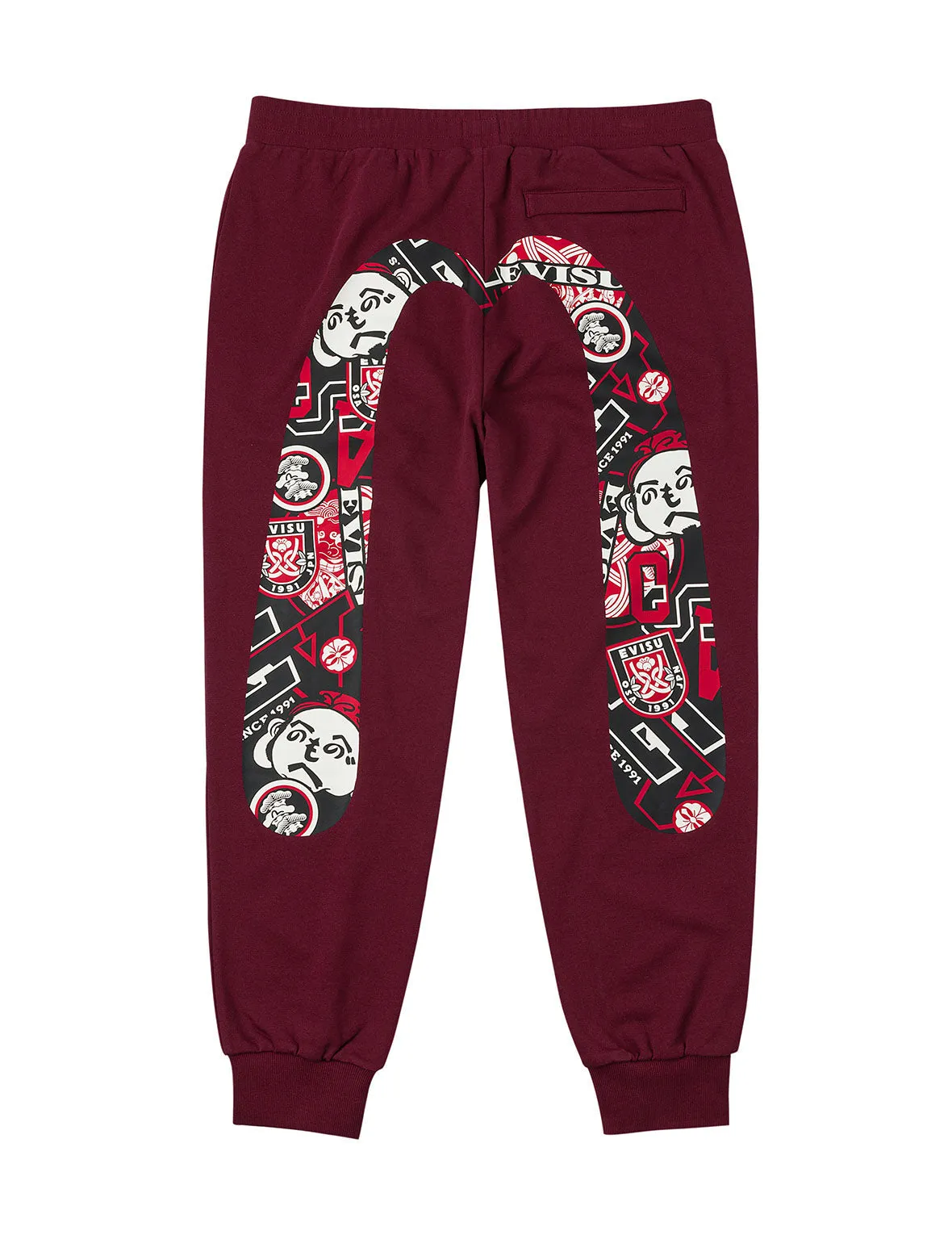 Henohenomohe Godhead Daicock Print Regular Fit Sweatpants sold by Evisu