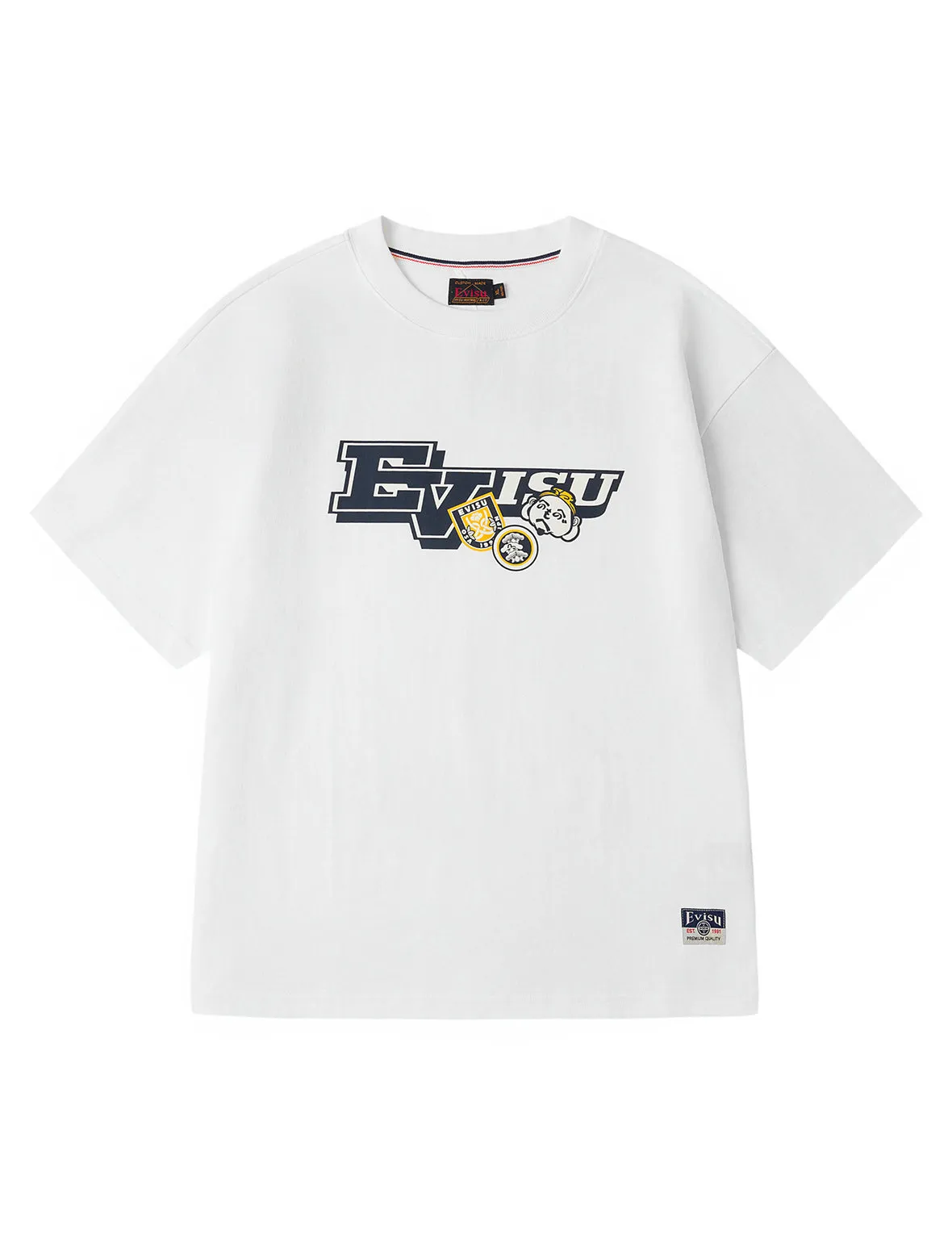 Henohenomohe Godhead and Wheel of Wisdom tag Daicock Print Relax Fit T-Shirt sold by Evisu product image thumbnail 4