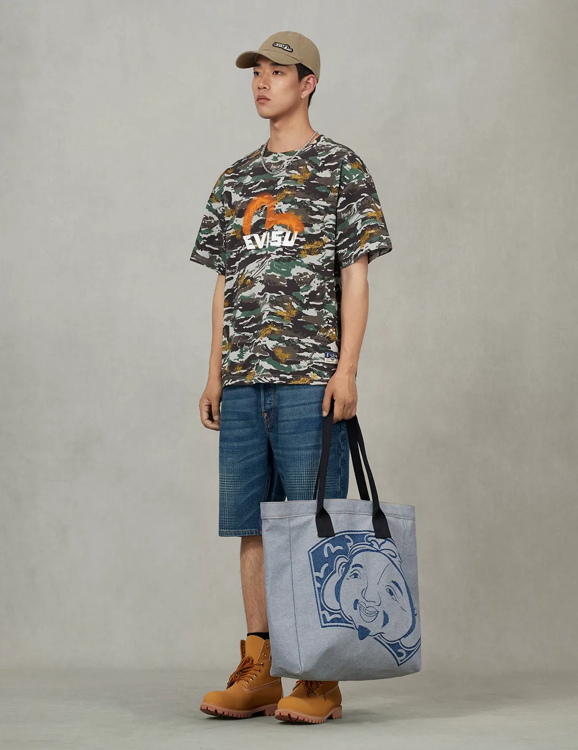 Godhead and Seagull Jacquard Denim Tote Bag sold by Evisu product image thumbnail 5
