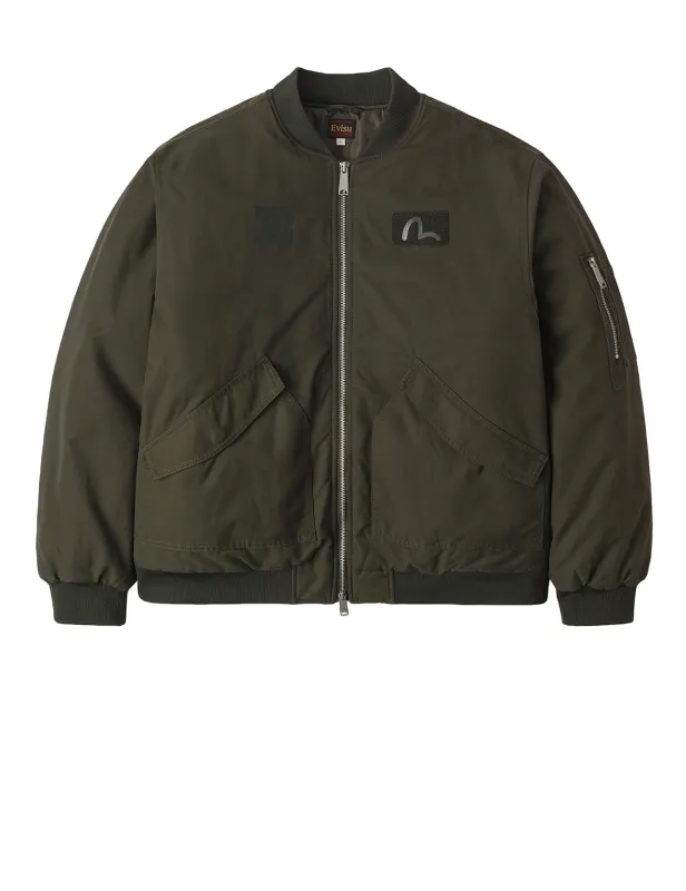 E and Seagull Appliqué Print Regular Fit Bomber Jacket made by Evisu