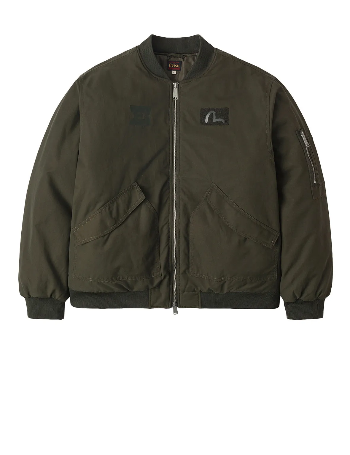 E and Seagull Appliqué Print Regular Fit Bomber Jacket sold by Evisu