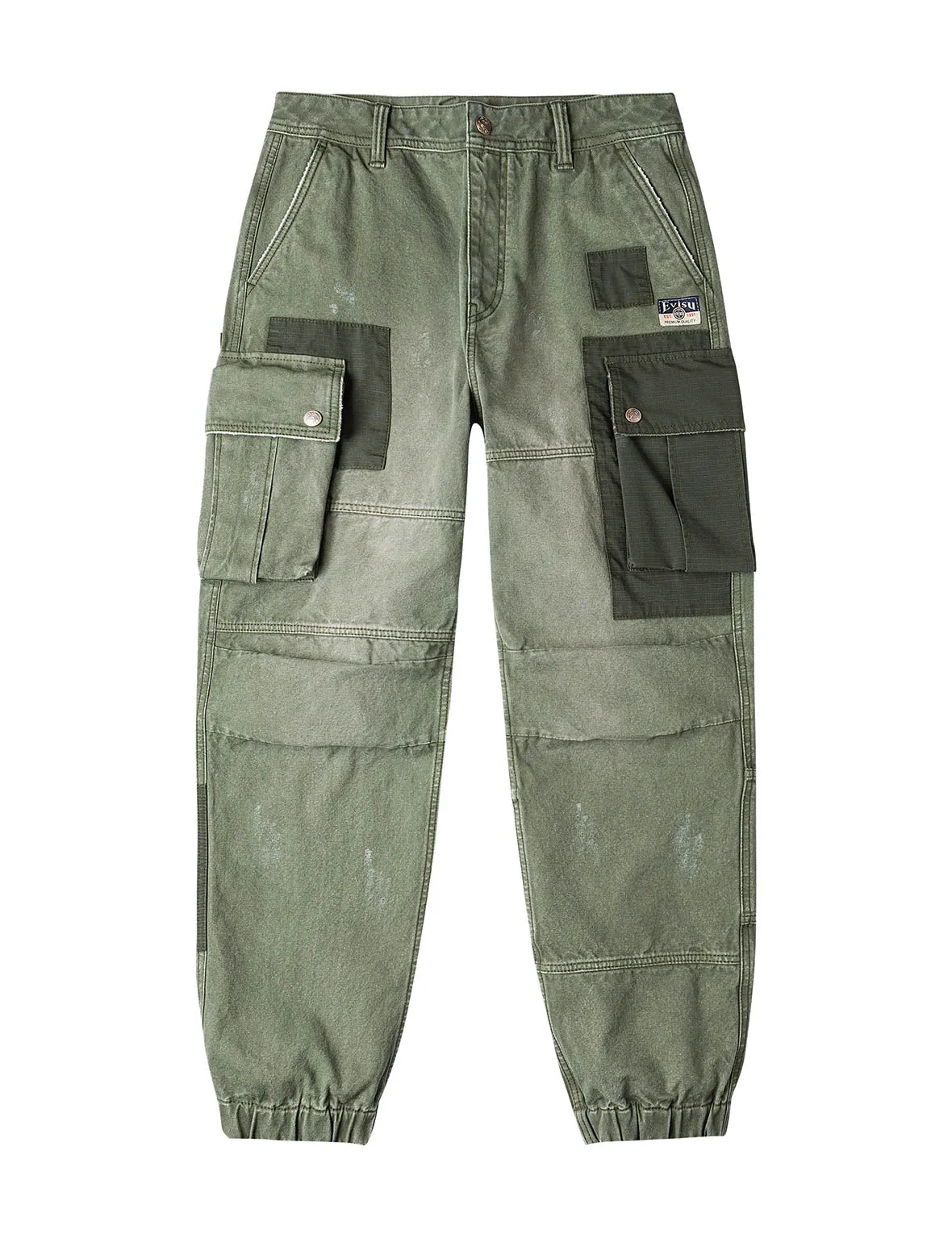 Dual Seagull Print Loose Fit Washed Woven Cargo Joggers sold by Evisu product image thumbnail 3