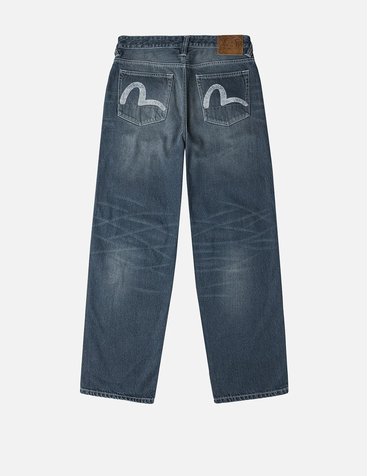 Distressed Seagull Print with Irregular Patches Loose Fit Denim Jeans sold by Evisu product image thumbnail 3