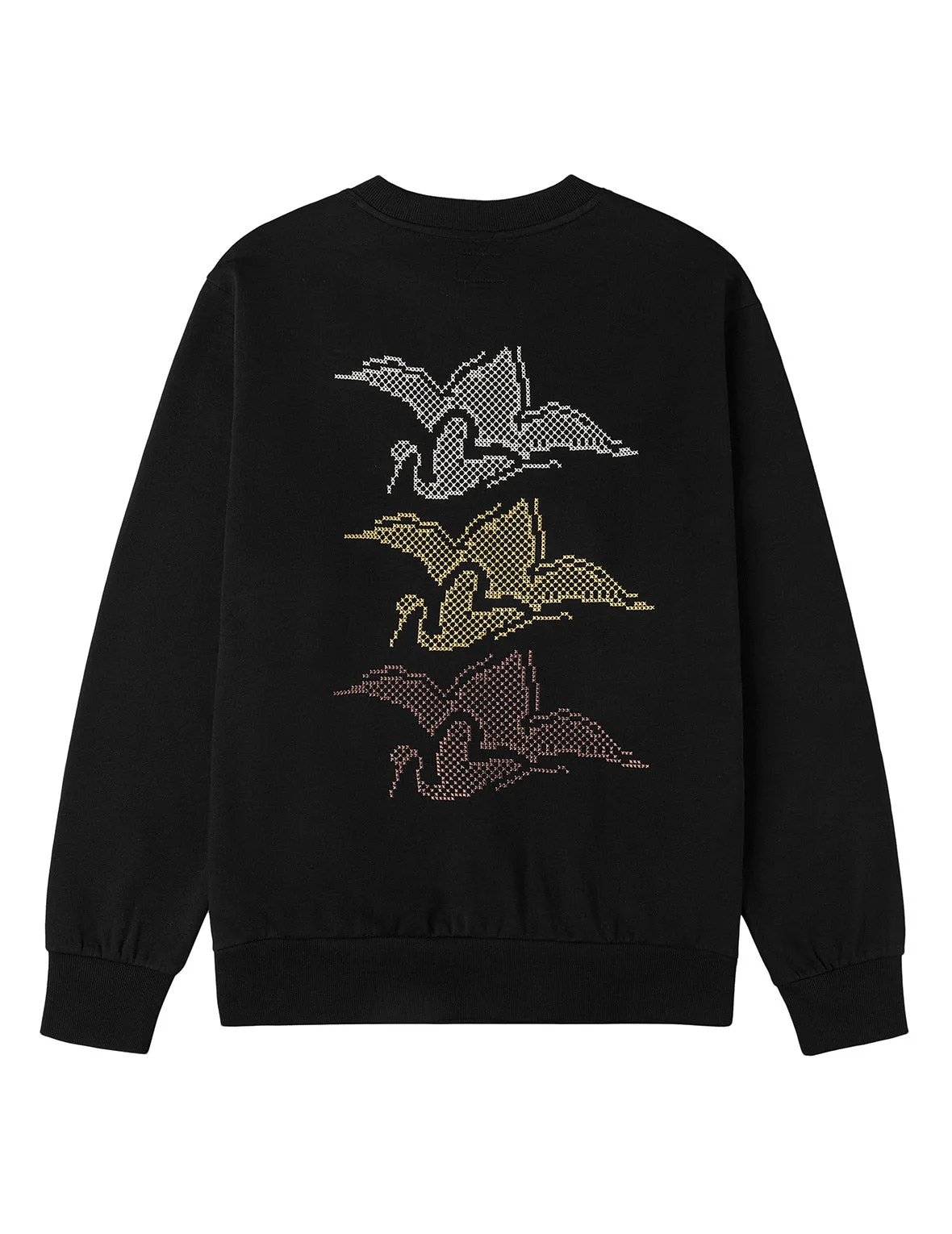Crane and Seagull Embroidery Relax Fit Sweatshirt sold by Evisu