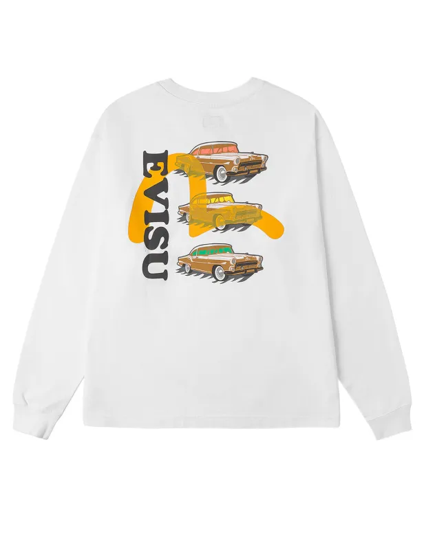 Classic 50s Cars Print Relax Fit Long-sleeve T-shirt sold by Evisu
