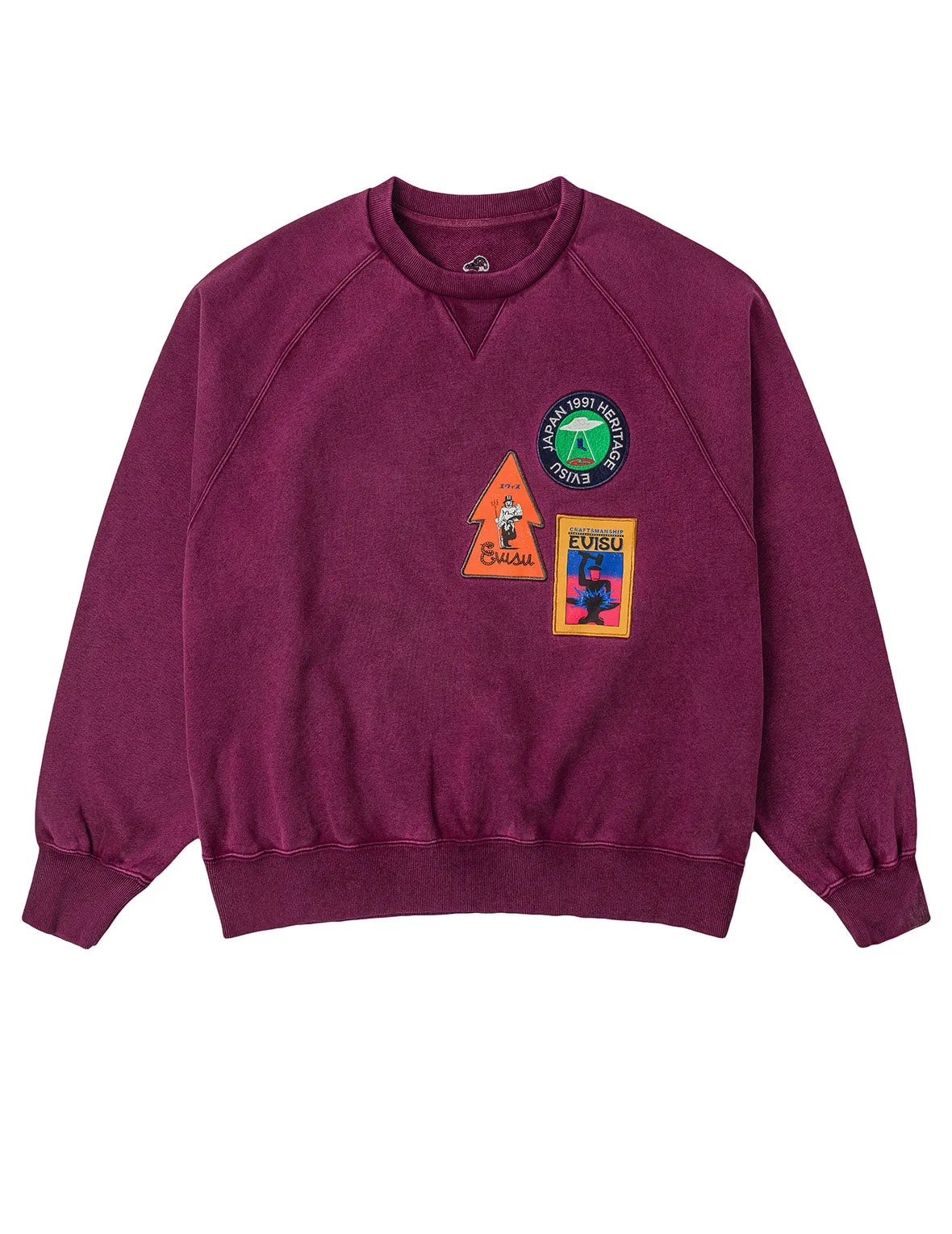 American "Ebisu" Patch and Seagull Embroidery Relax Fit Sweatshirt sold by Evisu