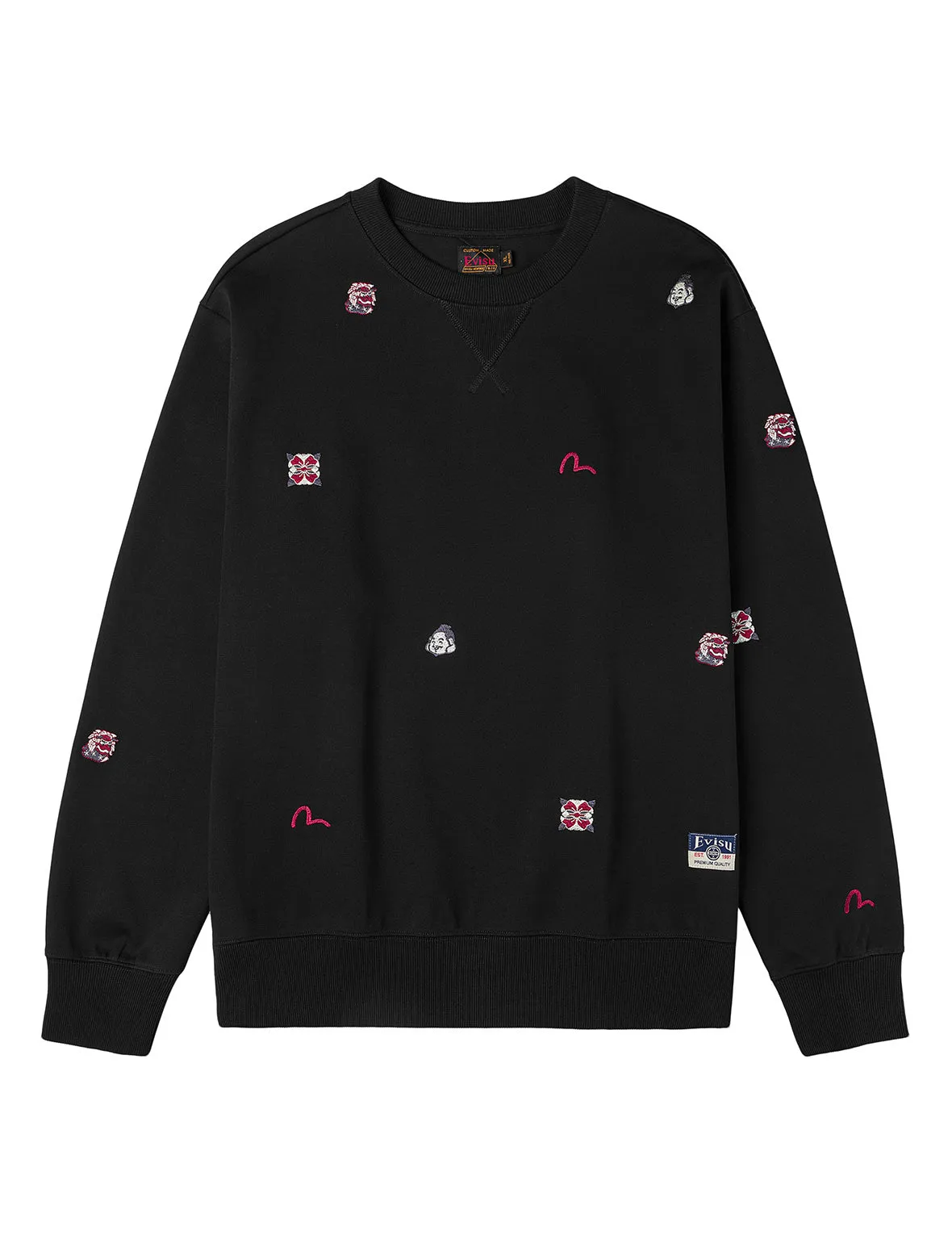 Allover Multi Logos Embroidery Relax Fit Sweatshirt sold by Evisu