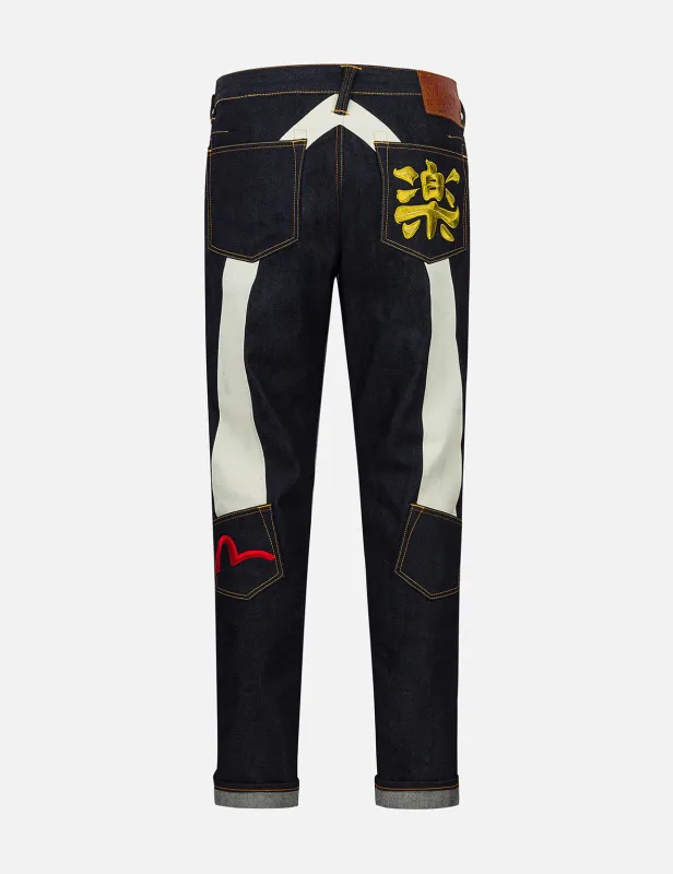 Red Seagull Daicock Print Taper Fit Jeans #2017 sold by Evisu