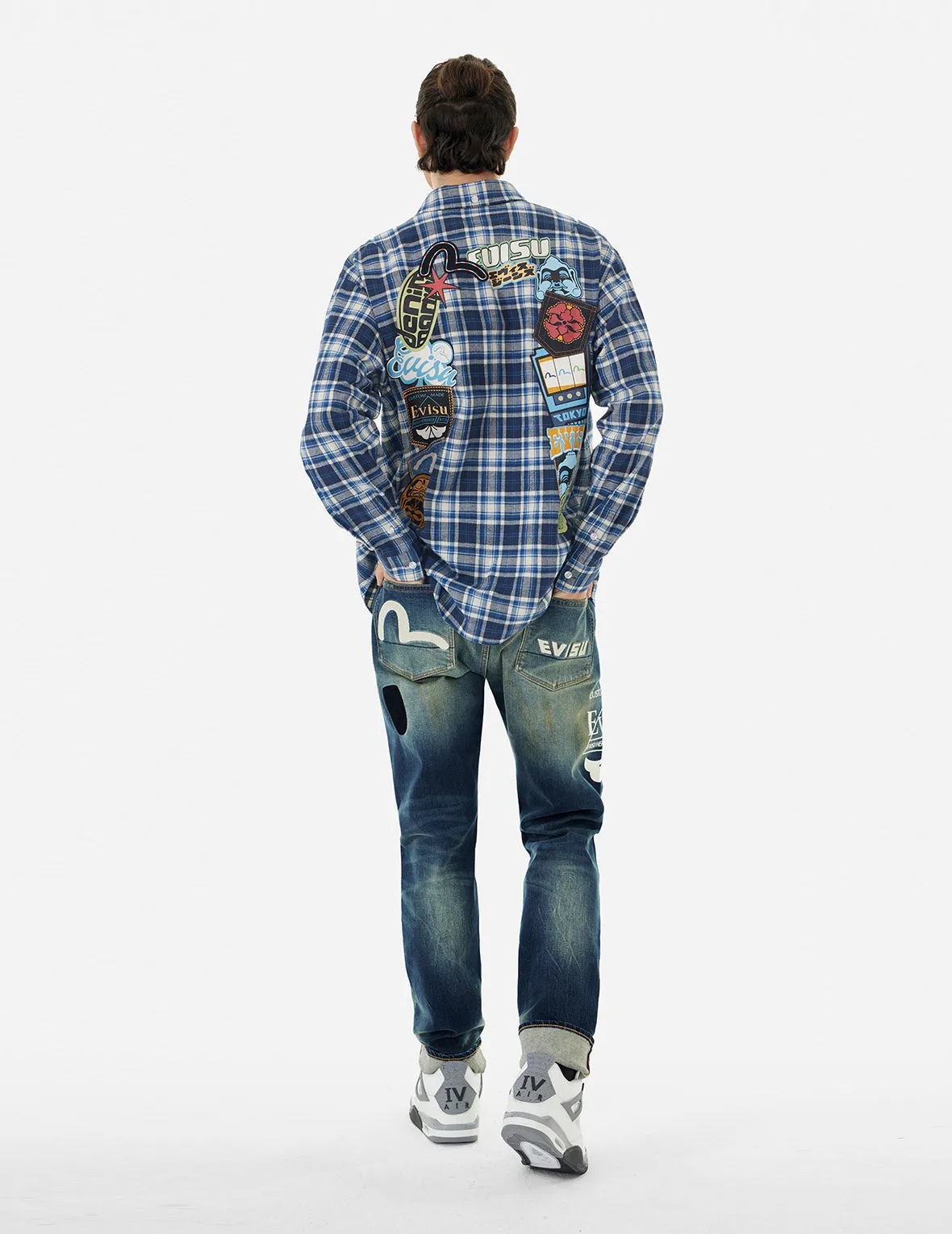 Logo Print and Seagull Embroidery Taper Fit Jeans #2017 sold by Evisu product image thumbnail 5