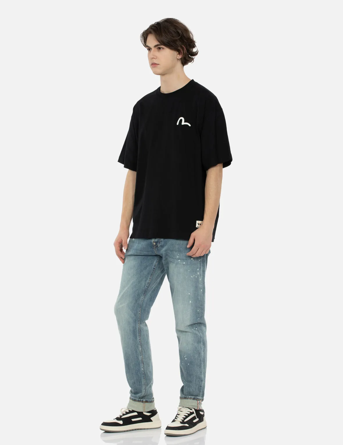 Washed Multiple Distressed Print with Splatter Marks Taper Fit Jeans #2017 sold by Evisu product image thumbnail 4