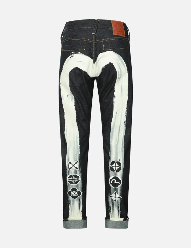 Calligraphy Daicock Taper Fit Denim Jeans #2017 sold by Evisu