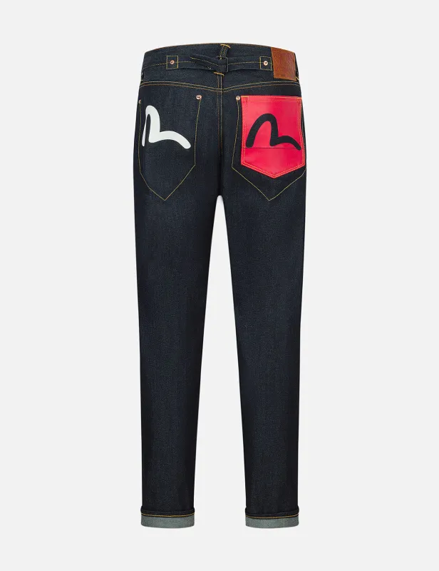 Bold Seagull Print Taper Fit Jeans #2017 sold by Evisu