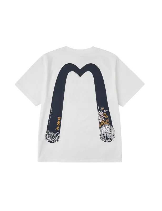 Wheel of Wisdom and  Daruma Daicock Print Regular Fit T-Shirt sold by Evisu
