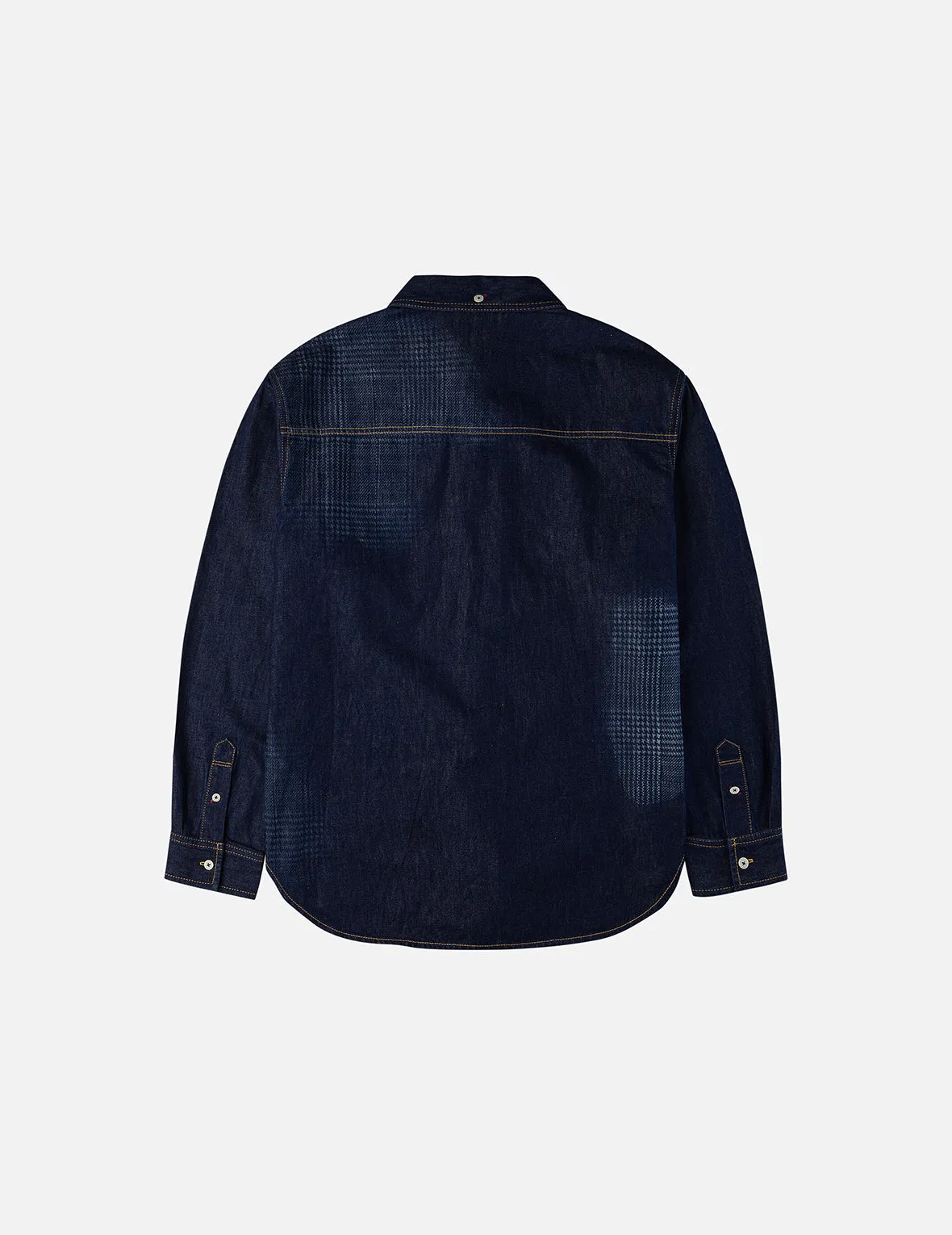 Handbrush Houndstooth Print Relax Fit Denim Shirt sold by Evisu product image thumbnail 4