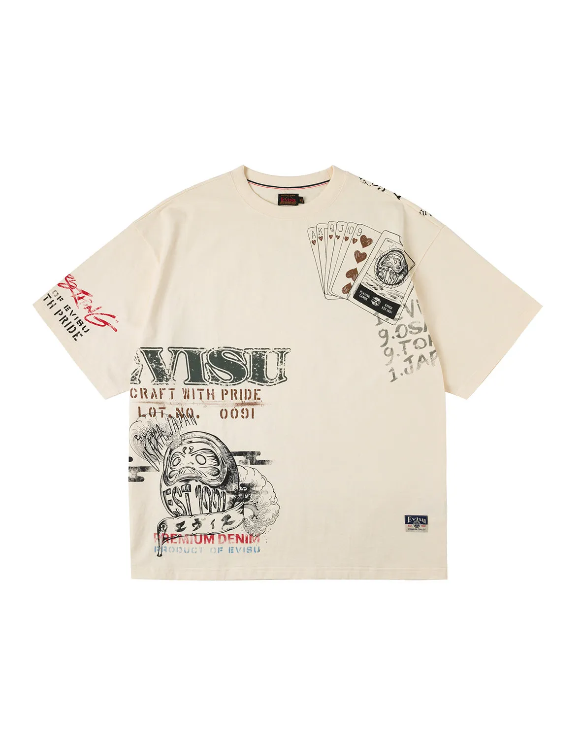Allover Hand-Drawing Multi Logo Print Regular Fit T-Shirt sold by Evisu product image thumbnail 2