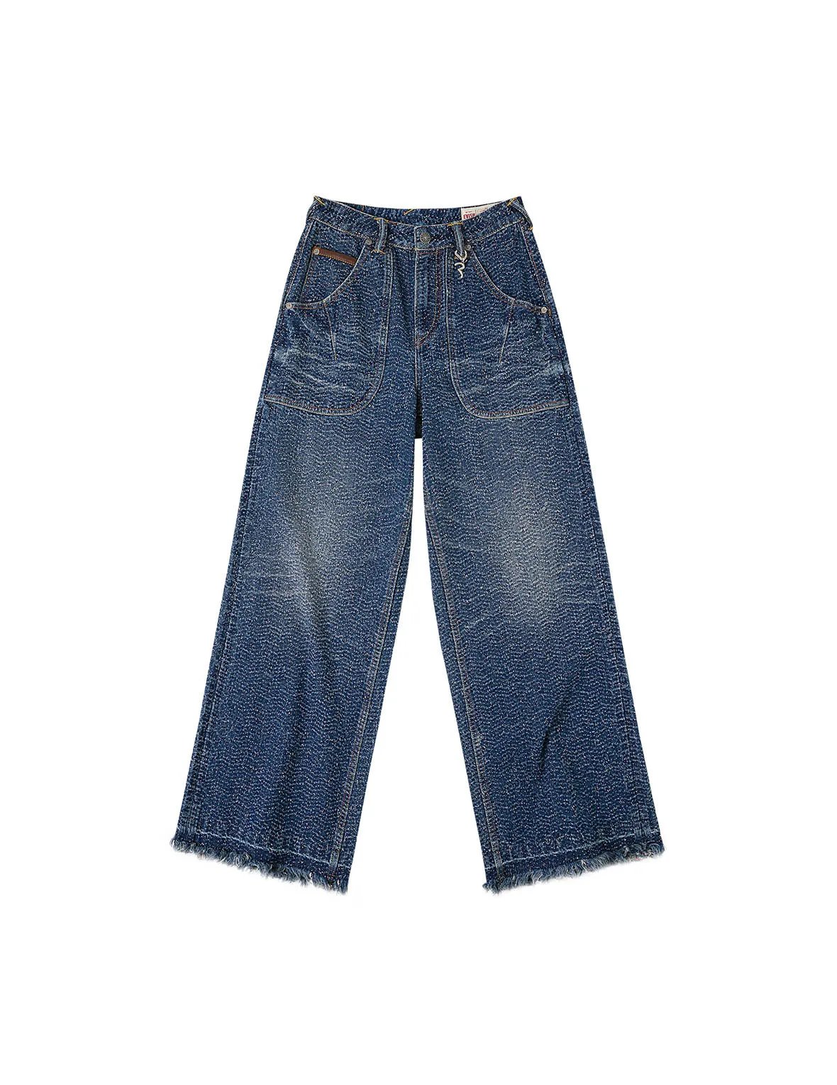 Washed and Distressed Straight Fit Denim sold by Evisu