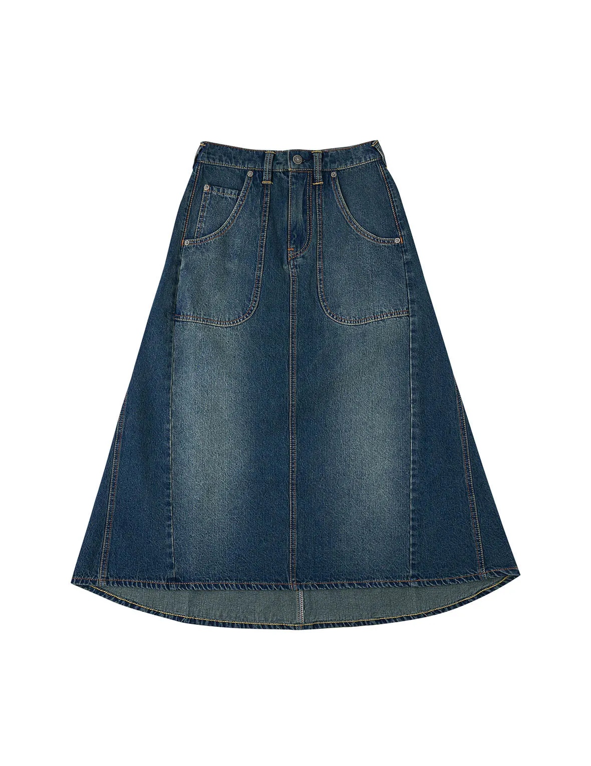 Slogan Print Fashion Fit Washed Denim A-line Skirt sold by Evisu product image thumbnail 2