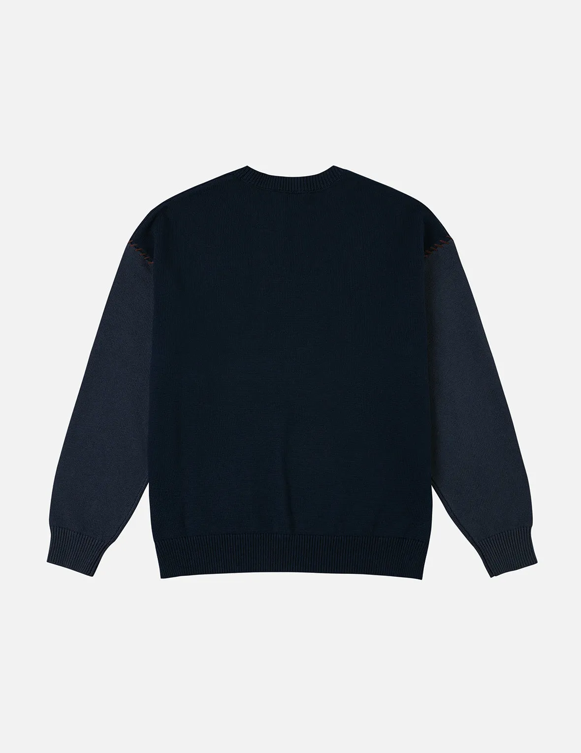 Skull and Seagull Jacquard Oversized Color-Blocking Knit Sweater sold by Evisu product image thumbnail 4