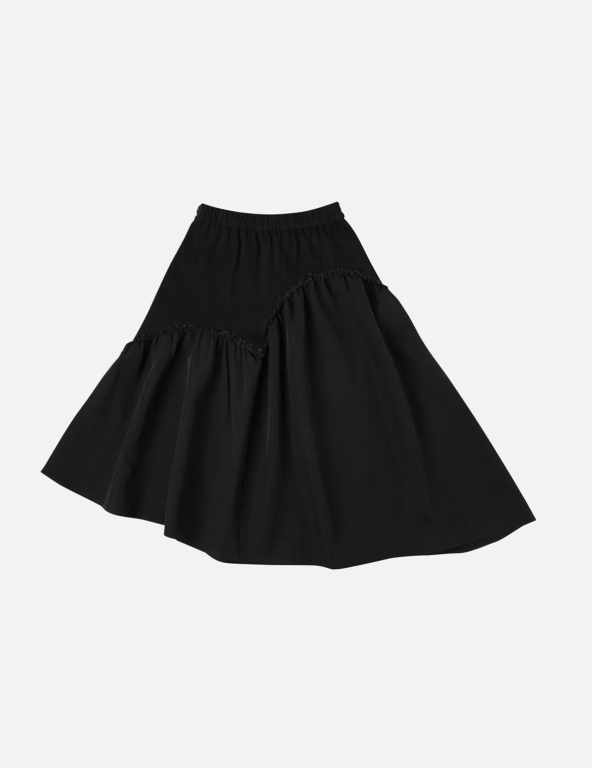 Seagull-inspired Asymmetrical Ruffles Oversized Midi Skirt sold by Evisu product image thumbnail 4