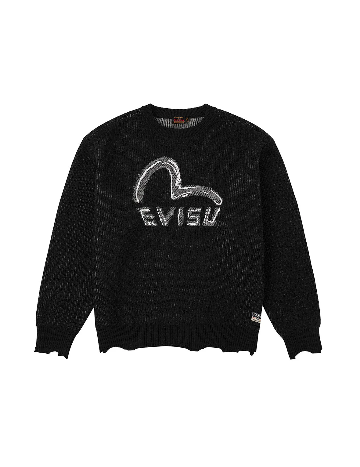 Seagull and Logo Intarsia Relax Fit Knitted Sweater sold by Evisu