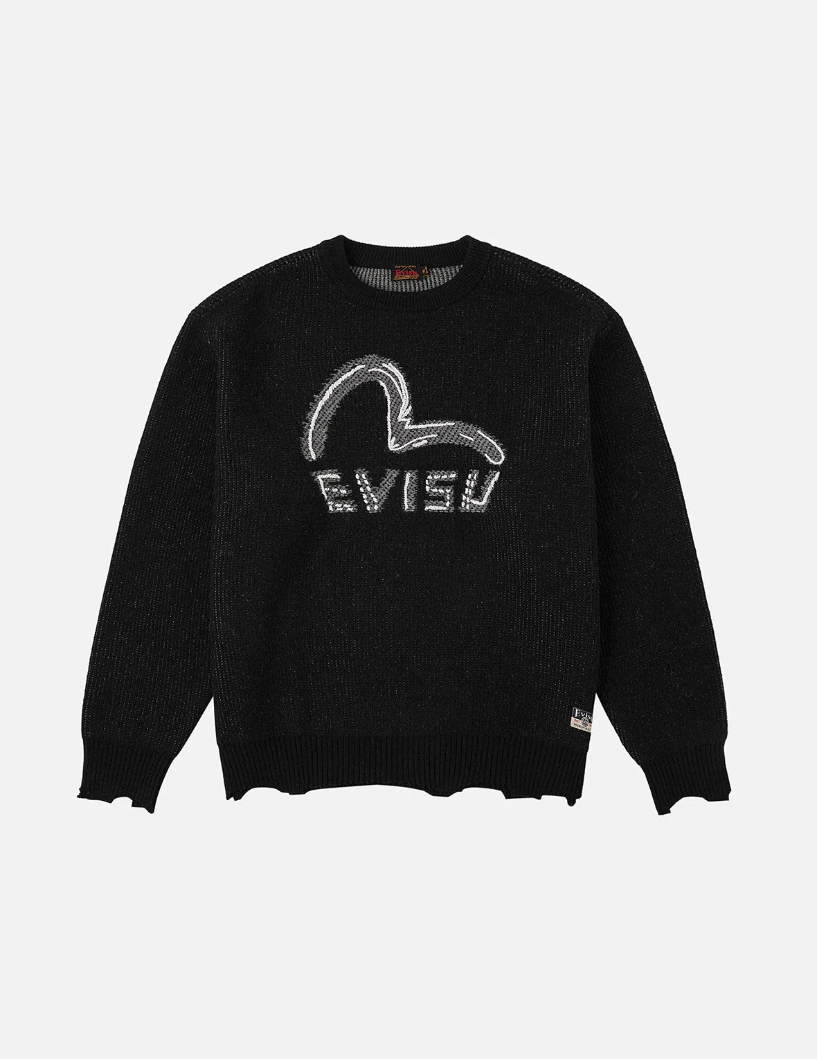 Seagull and Logo Intarsia Relax Fit Knitted Sweater sold by Evisu product image thumbnail 3