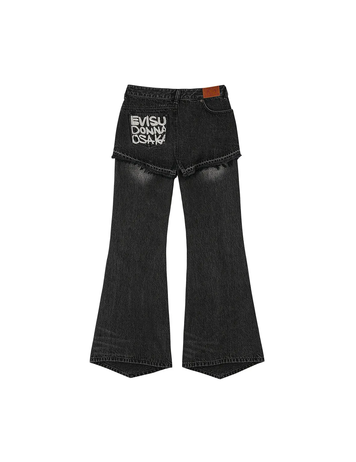 Mottled Seagull and Distressed Fashion Fit Denim Skorts sold by Evisu product image thumbnail 2