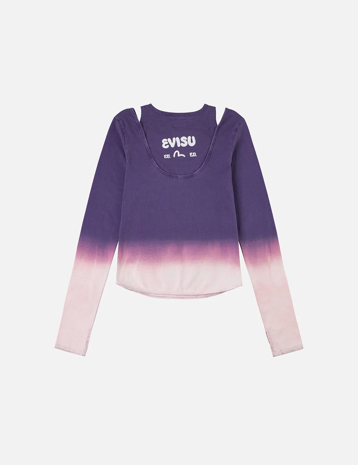 Logo Print and Gradient Tie-dye Regular Fit 2-in-1 Long-sleeve Top sold by Evisu product image thumbnail 3