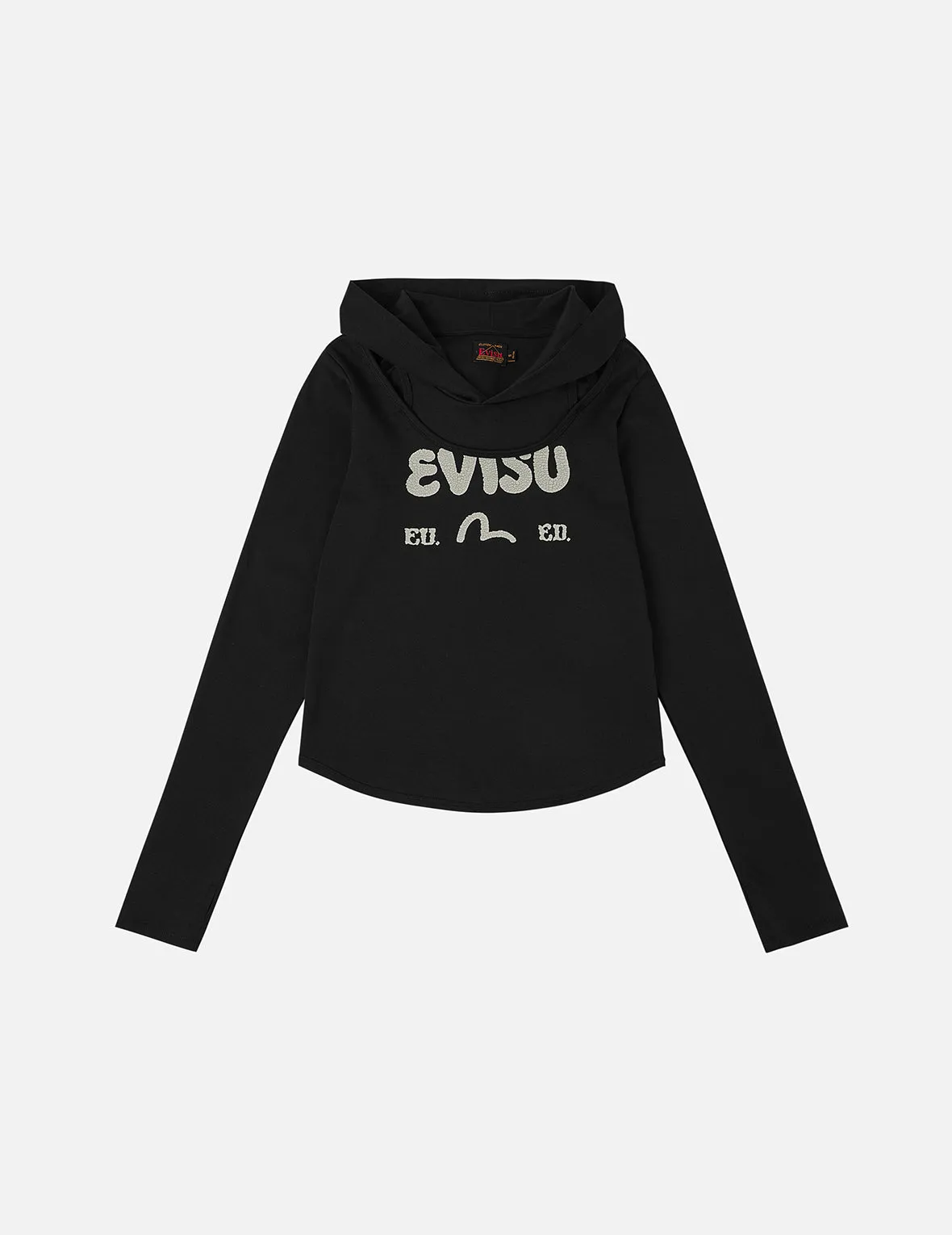 Logo and Seagull Ishigaki Camouflage Print Regular Fit Hooded 2-in-1 Long-sleeve Top sold by Evisu product image thumbnail 3