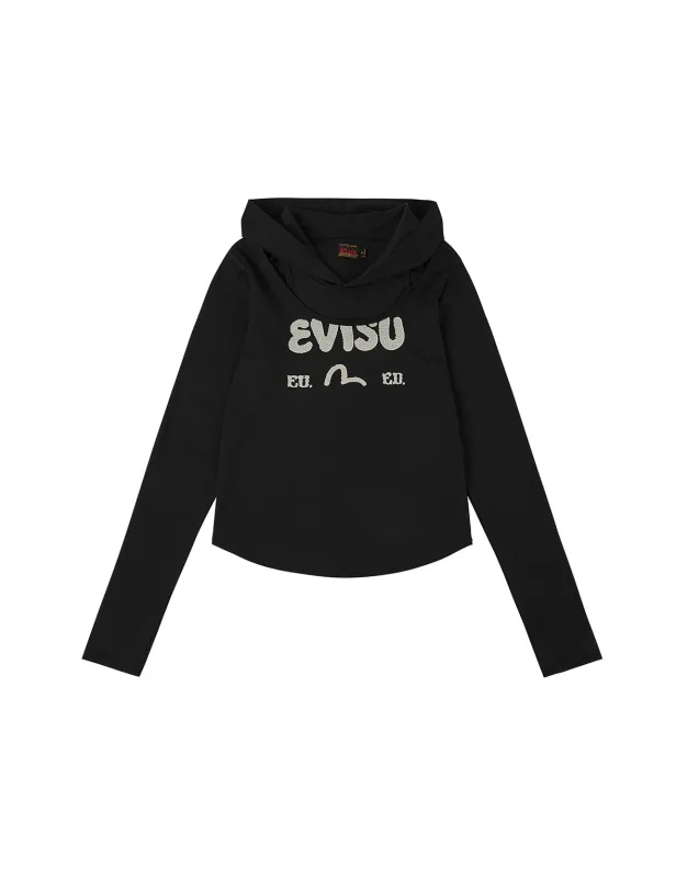 Logo and Seagull Ishigaki Camouflage Print Regular Fit Hooded 2-in-1 Long-sleeve Top sold by Evisu