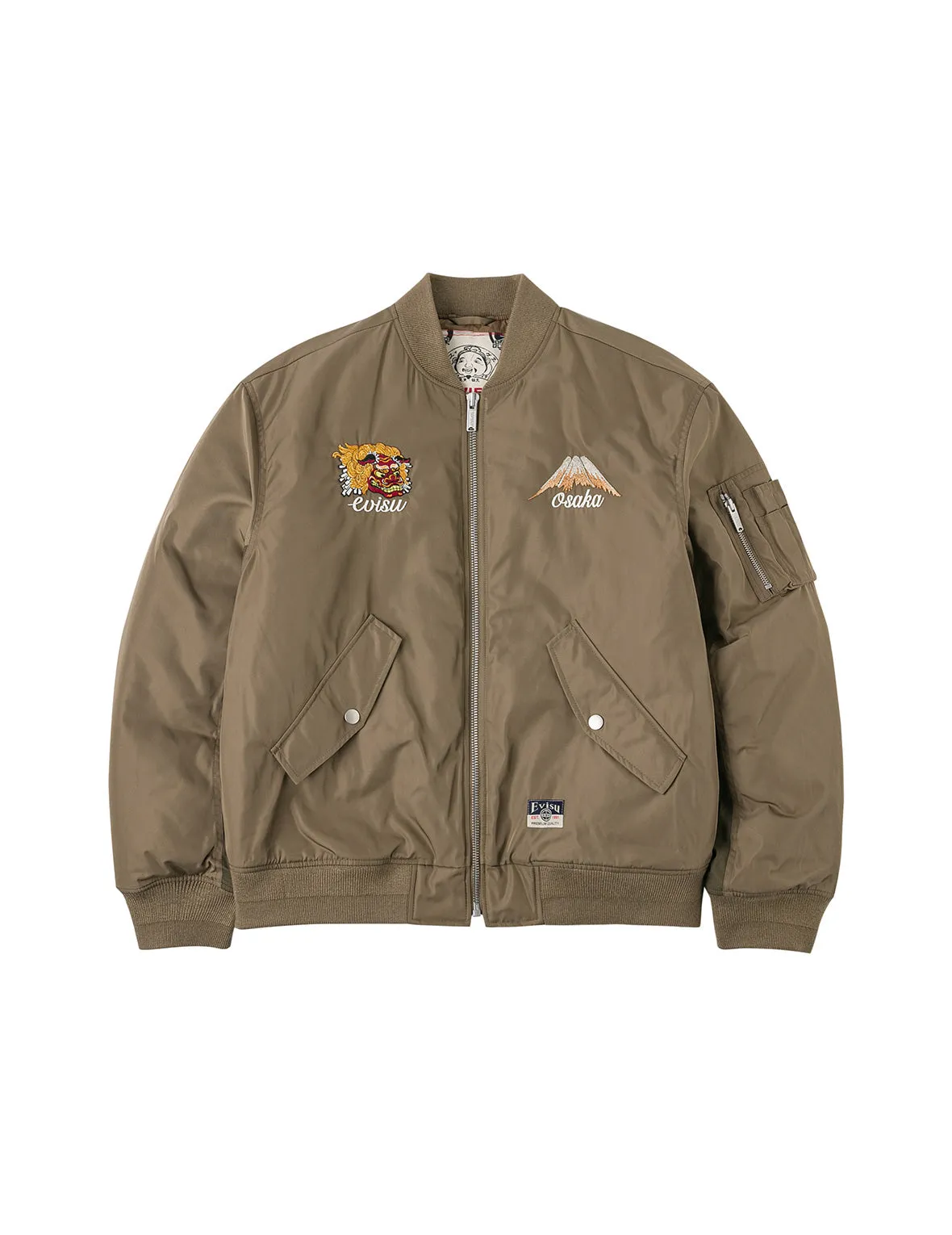 Logo and Godhead Lion Dance Embroidery Relax Fit Bomber Jacket sold by Evisu product image thumbnail 2