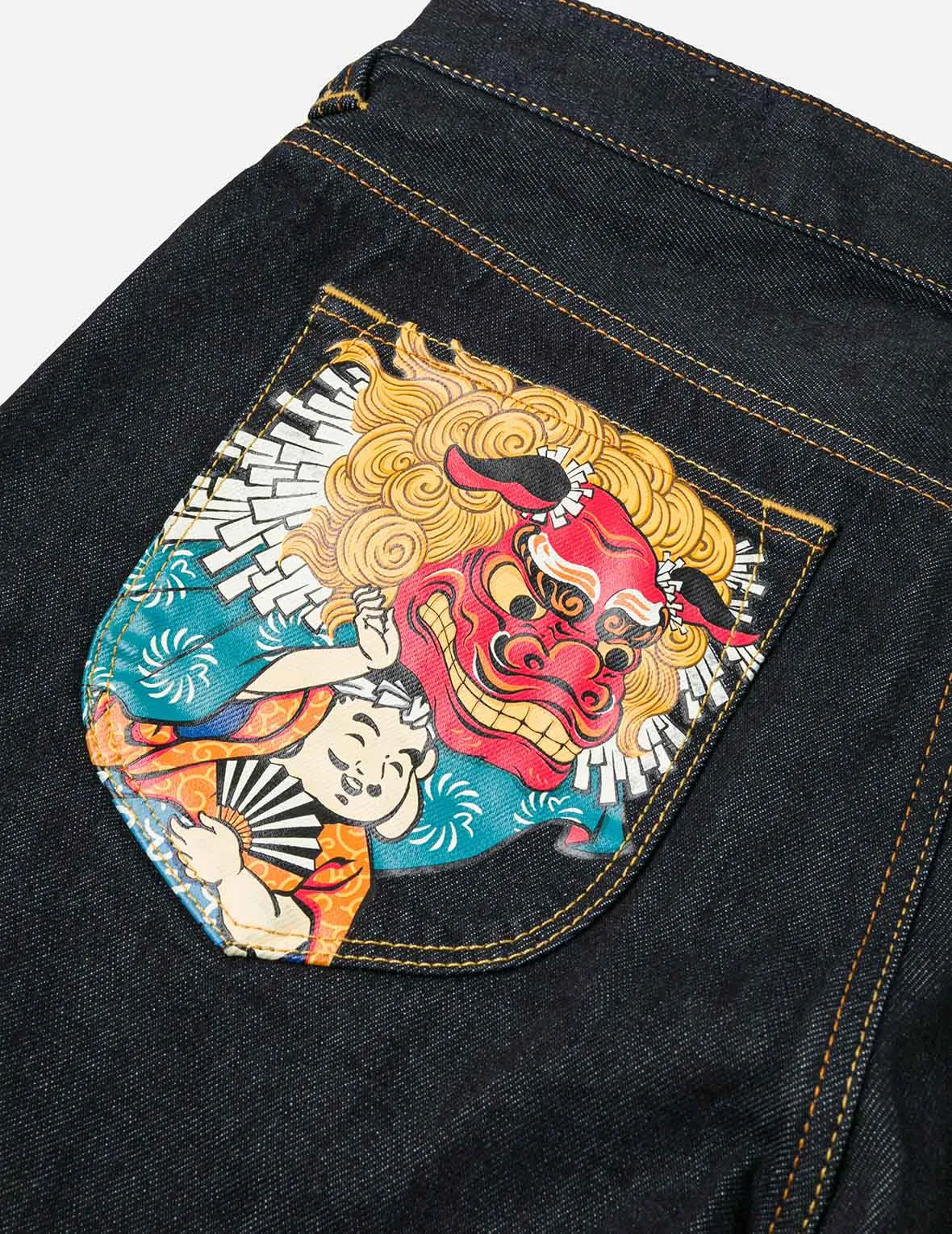Godhead Lion Dance and Logo Print Carrot Fit Jeans #2017 sold by Evisu product image thumbnail 5