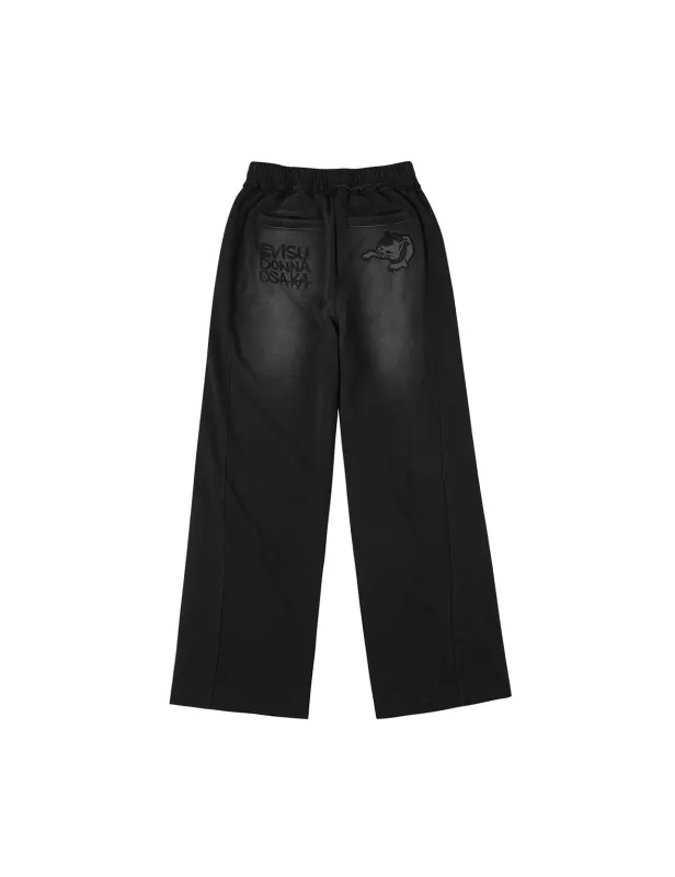 Fuzzy Cat Embroidery Fashion Fit Sweatpants sold by Evisu