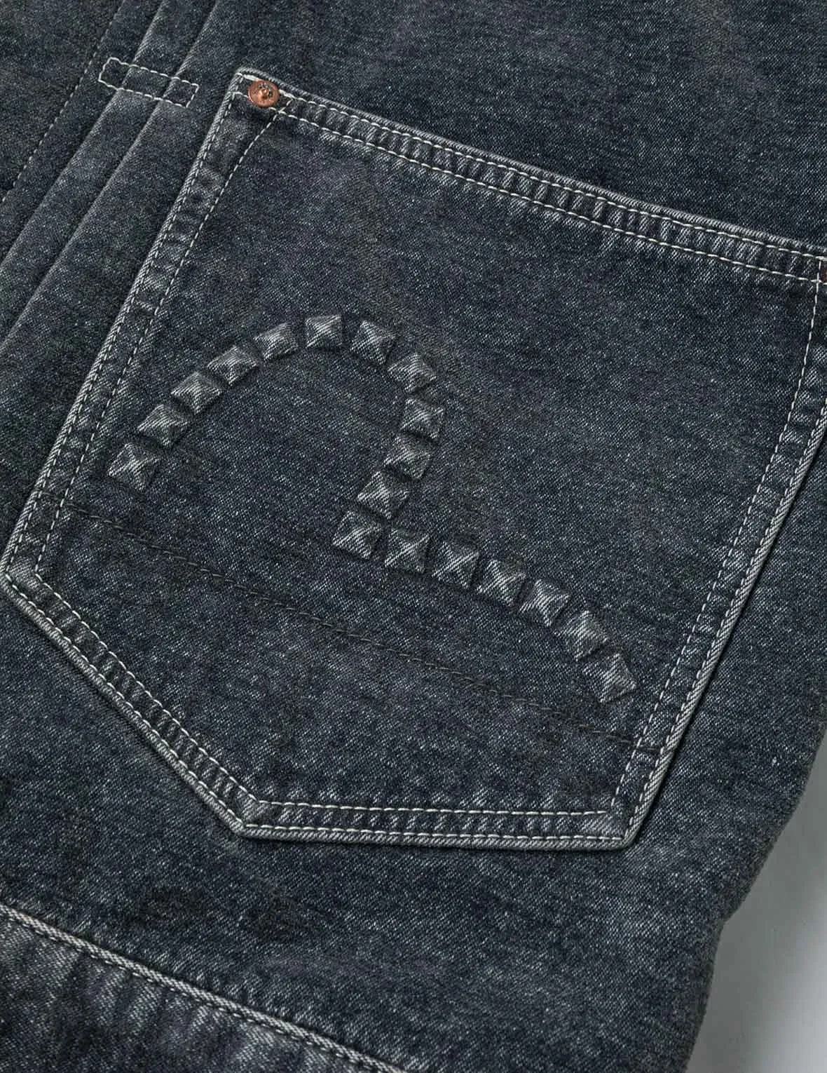 Emboss Rivet Seagull Relax Fit Washed Denim Jacket sold by Evisu product image thumbnail 5