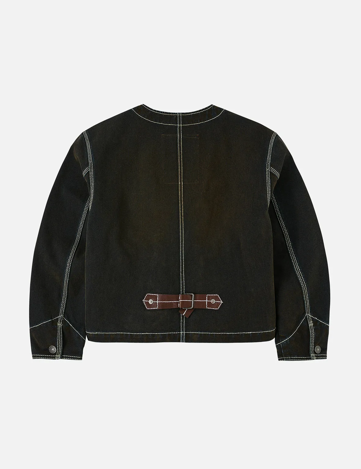 Contrast Stitch Design and Kamon Leather Label Regular Fit Denim Jacket sold by Evisu product image thumbnail 4