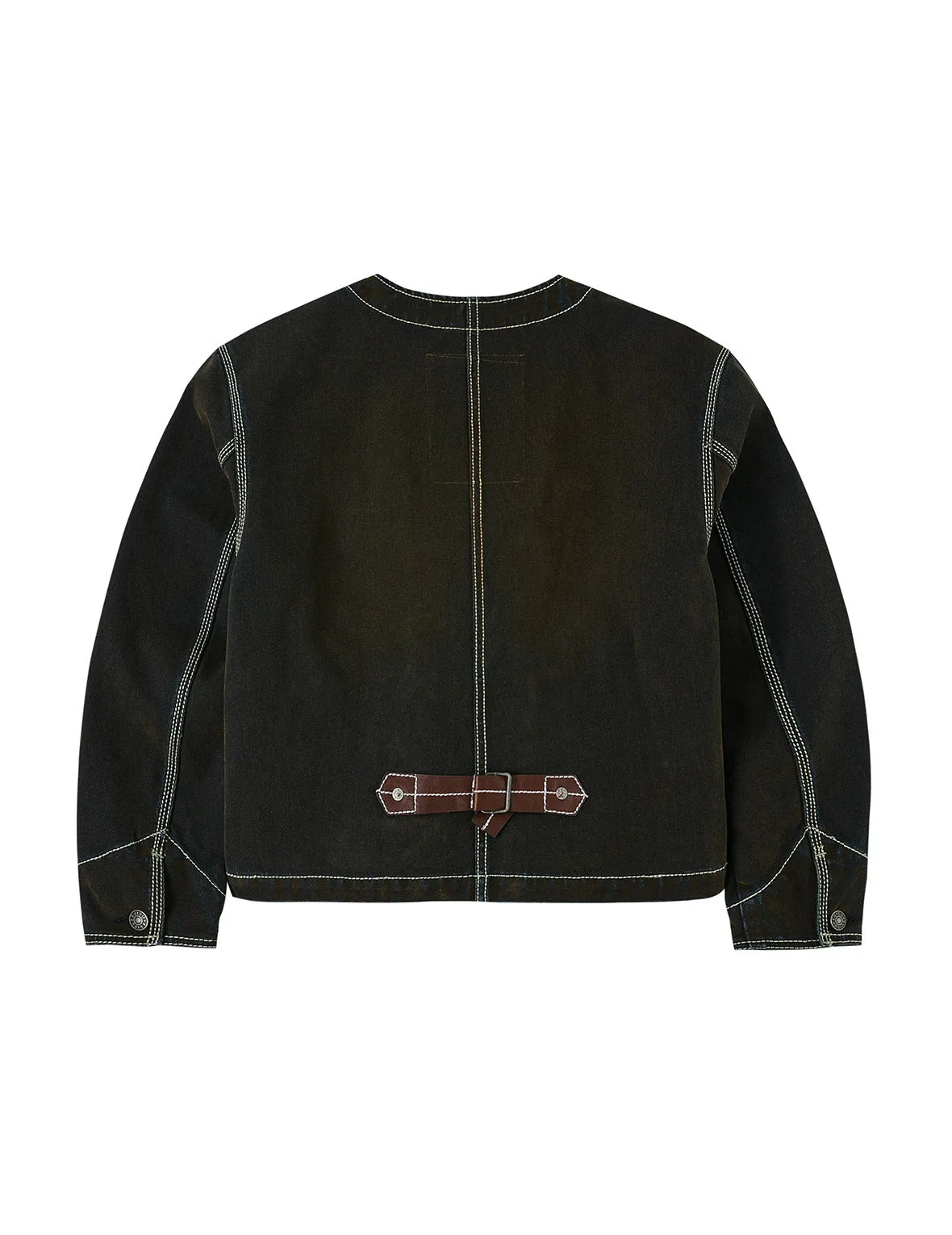 Contrast Stitch Design and Kamon Leather Label Regular Fit Denim Jacket sold by Evisu product image thumbnail 2