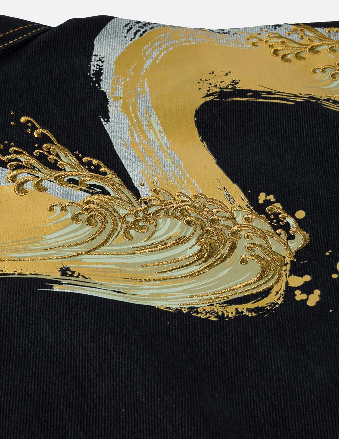 Brushstroke Daicock Print with Logo Embroidery Loose Fit Denim Jacket sold by Evisu product image thumbnail 5