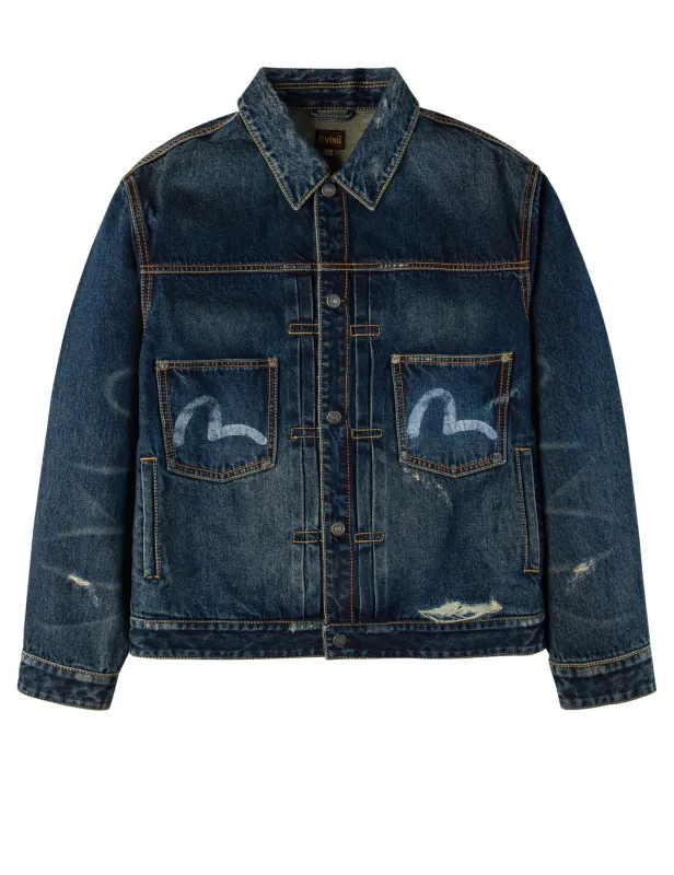 EVISU X GDC Washed Relax Fit Denim Jacket made by Evisu